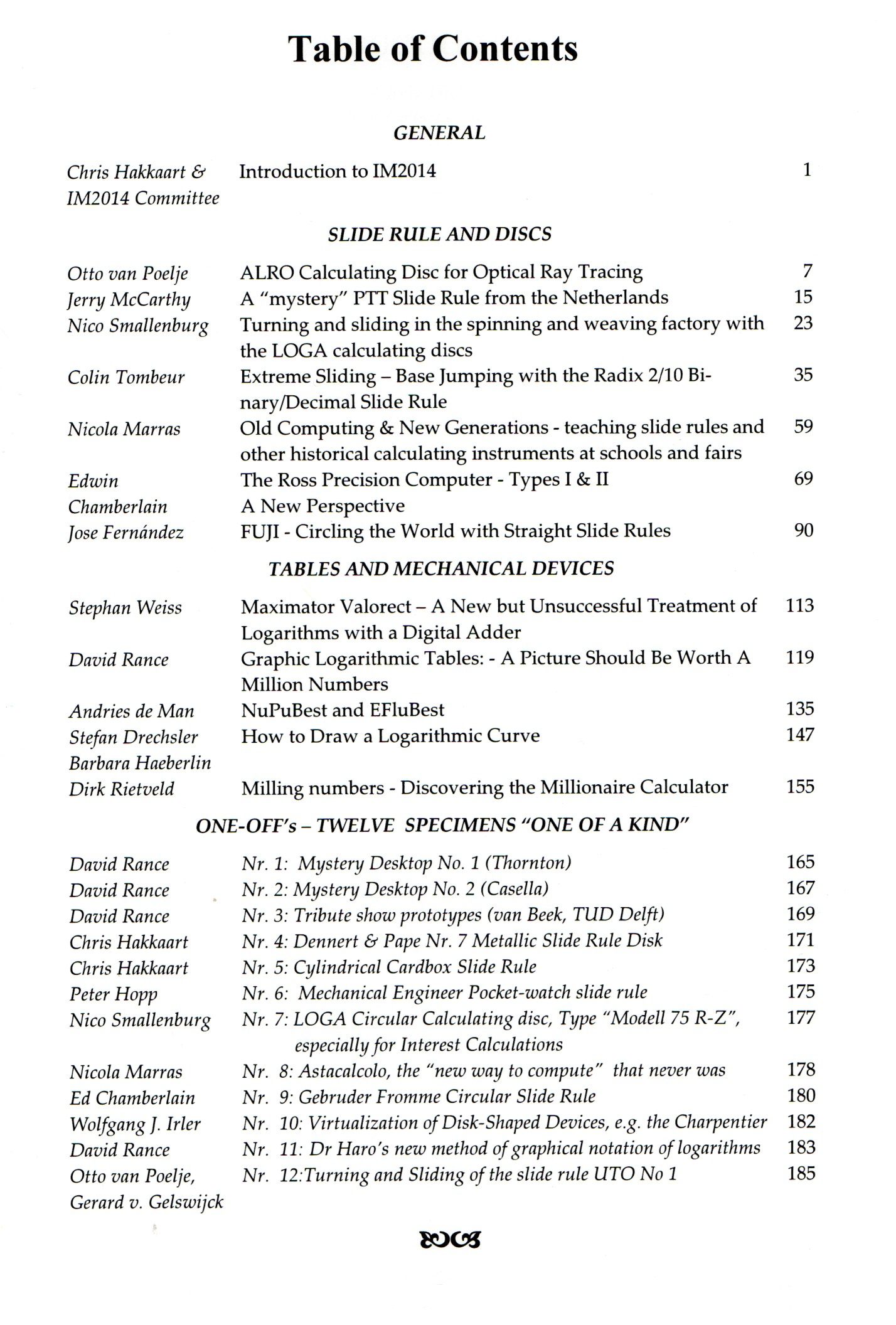 IM2014 Proceedings contents